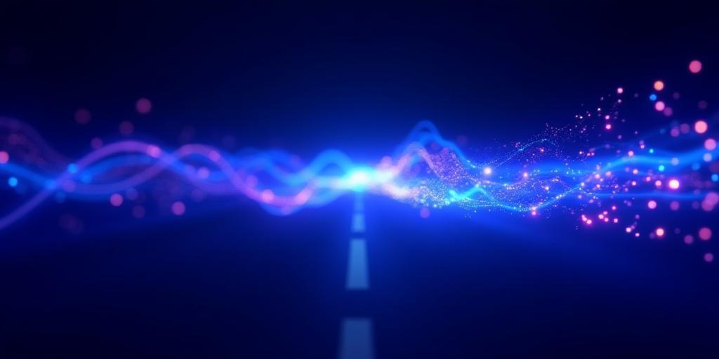 Immagine astratta di fibre ottiche luminose che rappresentano una rete ad alta velocità